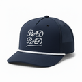 Navy Blue White Script Rope Hat